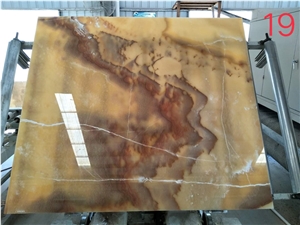 Golden Yellow Onyx Slab Backlighting for Wall and Floor Covering