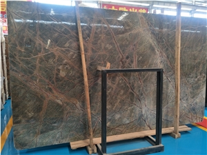 Honed Dark Green Rain Forest Marble for Wall and Floor Covering