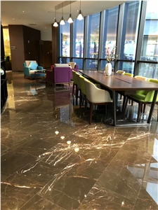Luxury Hilton Hotel Lobby Grey Marble Wall Covering