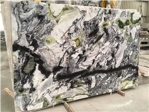 Newly Arrival Polished Ice Green White Beauty Marble for Wall Covering