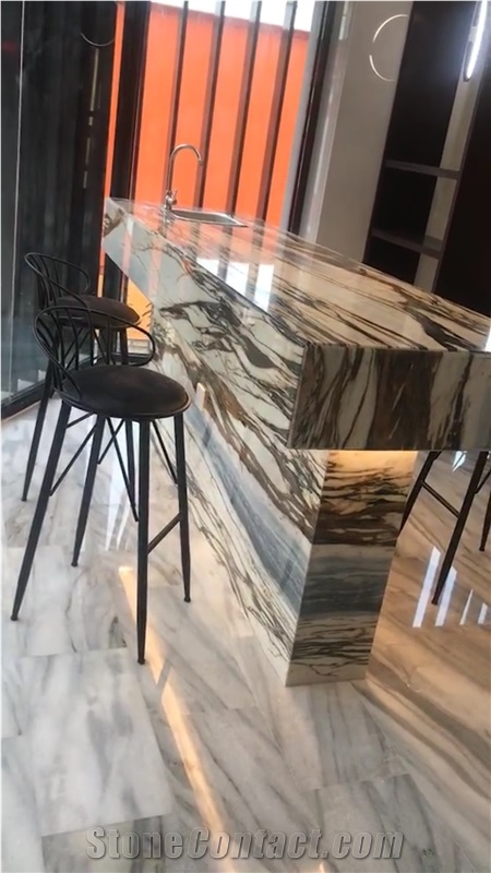Siena Gold Marble Tables for Stores Polished