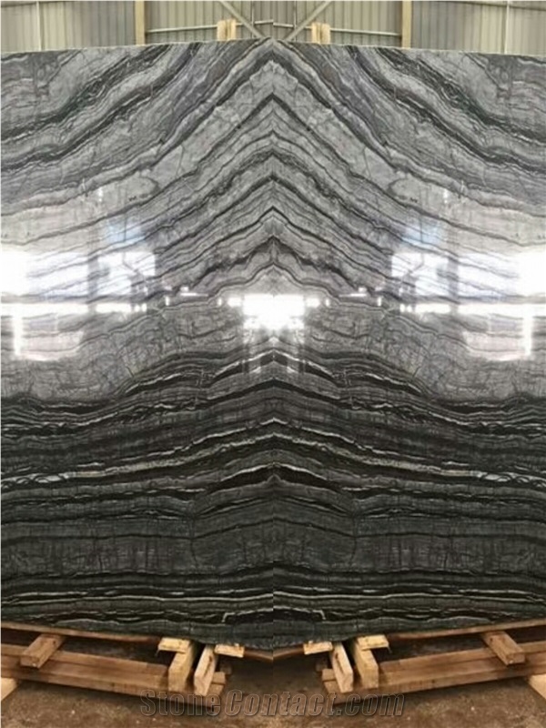 Silver Waves/Zebra Black Wooden Forest Brown Marble Stone Slabs&Tiles