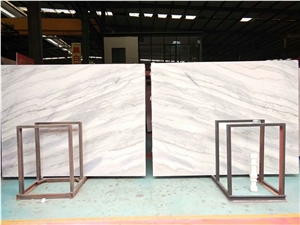 White with Grey Vein Marble Book Matched