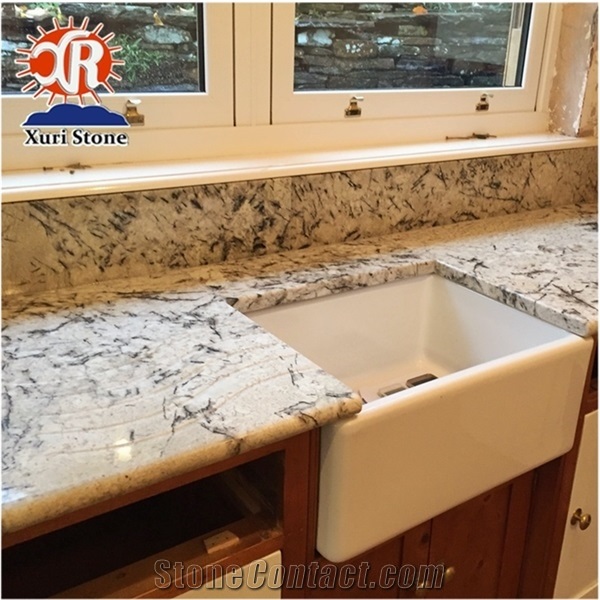 A Grade Well Polished Blue Ice Granite Kitchen Countertop From