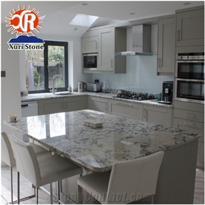 A Grade Well Polished Blue Ice Granite Kitchen Countertop