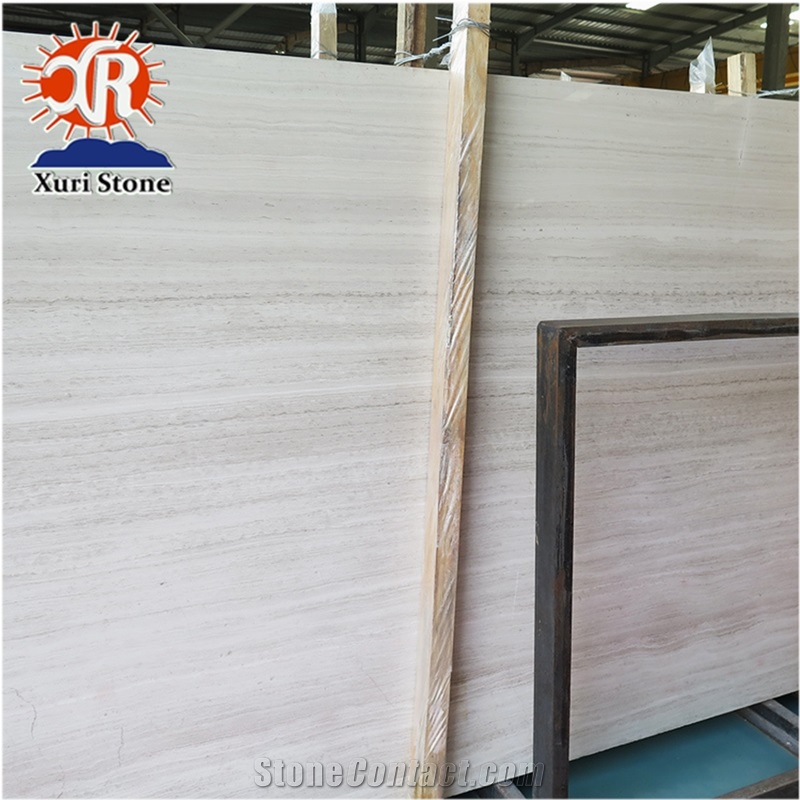 Natural Stone White Color Wood Grain Marble for Wall Tile