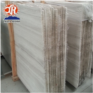 Own Quarry Wooden Vein White Marble Tile and Slab Competitive Price