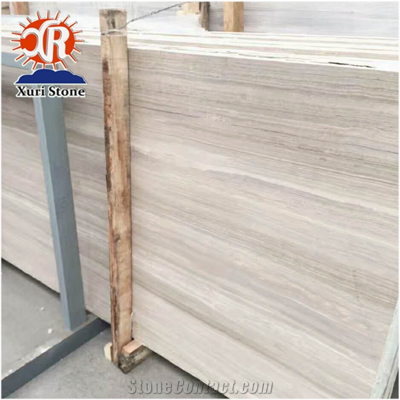 Own Quarry Wooden Vein White Marble Tile and Slab Competitive Price