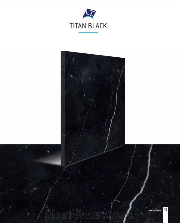 Titan Black Marble Slabs, Tiles