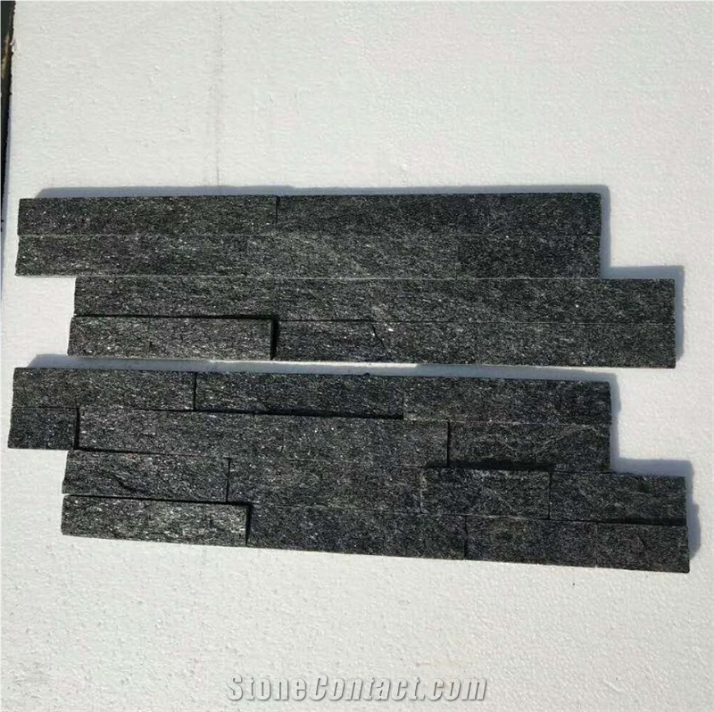 Black Quartzite Stone Veneer, Wall Cladding Stone Panel