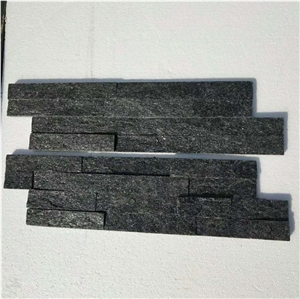 Black Quartzite Stone Veneer, Wall Cladding Stone Panel