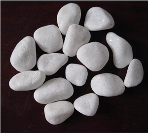 Factory Supply Garden Natural Tumbled Round Snow White Pebble for Sale