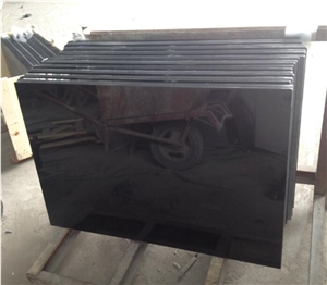 Jointed Filled Curved Granite Hearth 36 *36 ,Black Granite Fireplace
