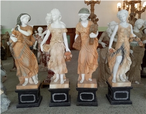 Life Size Marble Four Season Sex Girls Statues for Sale