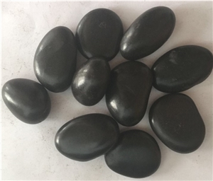 Natural Reiver Stone Garden Decoration Black Polished Pebbles
