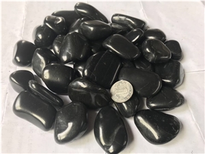 Natural River Stone Black Polished Pebbles