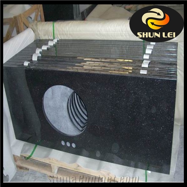 Polished China Black Granite Customized Countertop and Bathroom Vanity