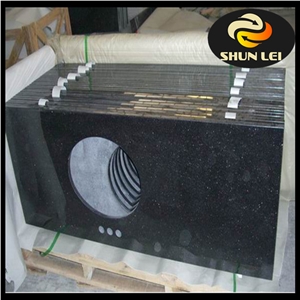 Polished China Black Granite Customized Countertop and Bathroom Vanity