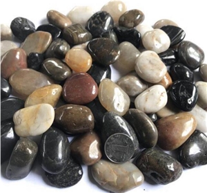 River Stone Mixed Pebble Stone,Tumbled Gravel,Black Tumbled Pebble