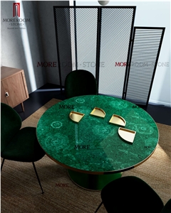 Moreroom Stone Custom Semi Precious Stone Malachite Green Table Top