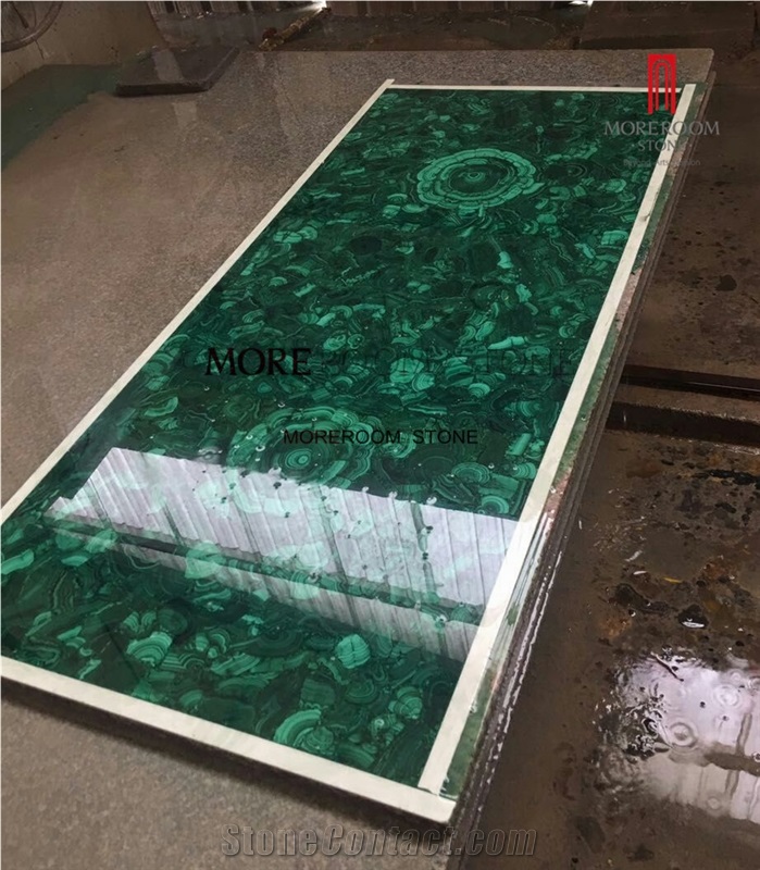Moreroom Stone Custom Semi Precious Stone Malachite Green Table Top