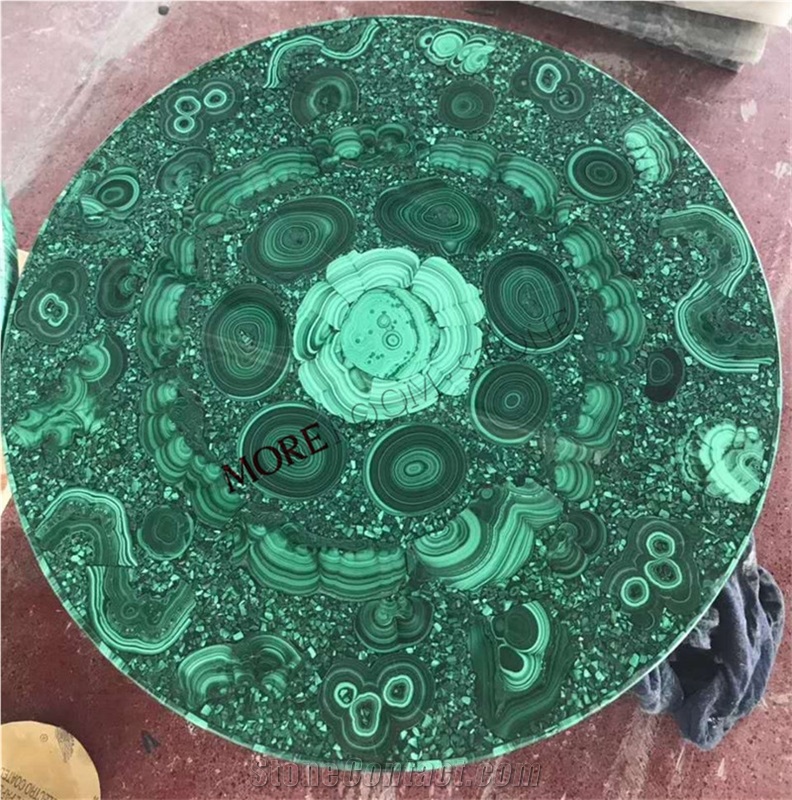 Moreroom Stone Custom Semi Precious Stone Malachite Green Table Top