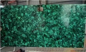 Moreroom Stone Waterjet Pattern Semiprecious Stone Green Malachite