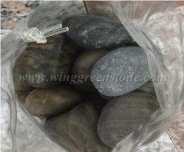 Stripe Pebble, River Stone, Pebble Stone, Grey Multicolor Pebble Stone