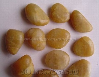 Yellow Pebble, Flat Pebble, Yellowish Gravel, Beige River Stone