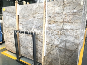 Alps Brown Marble Slabs, Dora Versace Gold Tundra Grey Marble
