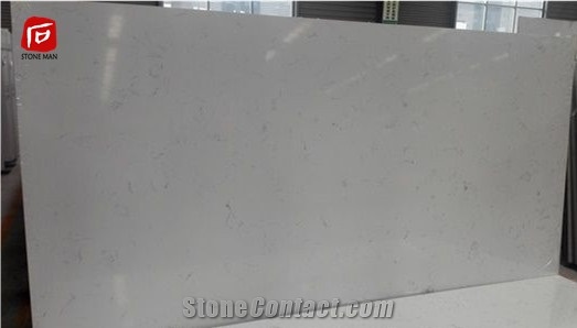 Artificial Carrara White Quartz Stone Slab