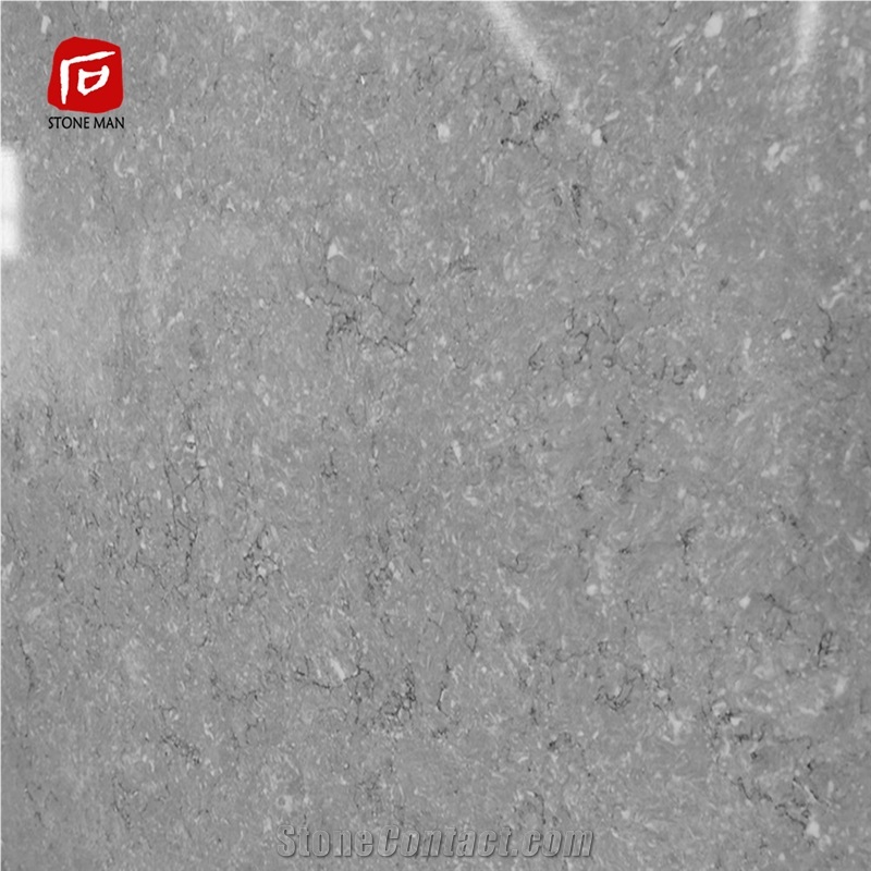 Artificial Grey Quartz Stone Slab for Kitchen Countertop