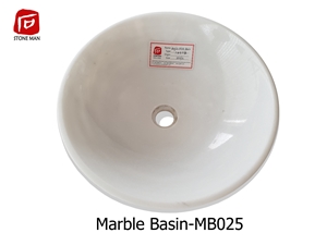 Guangxi White Marble Round Basin Sink
