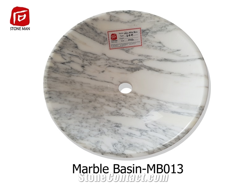 Lilac White Marble Round Basin Sink