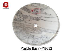 Lilac White Marble Round Basin Sink