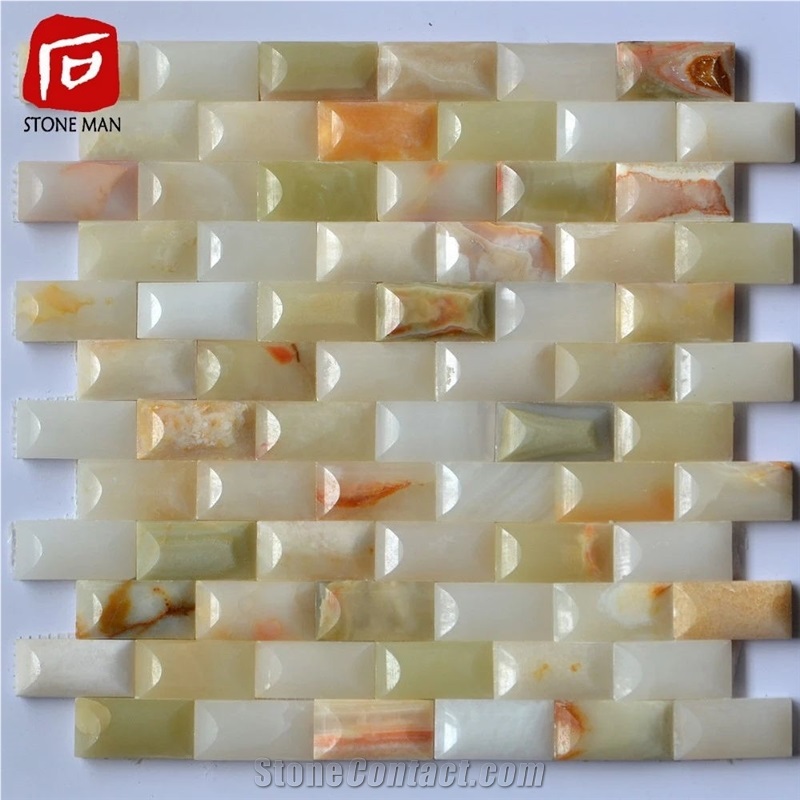 Squared Greed Onyx Jade Marble Mosaic Tiles