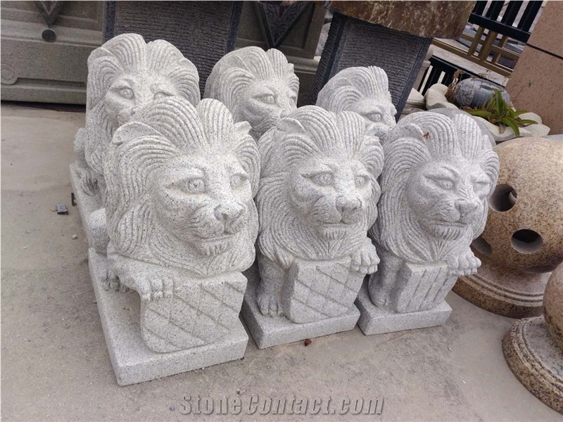 Grey Granites Small Little Lions, Small Little Stone Lions