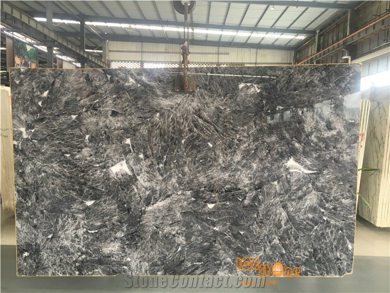 China Alps Dark Grey Marble Slabs