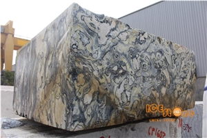 Chinese Fantasy Twilight Green Marble Lotus Green Slabs Tiles Polished