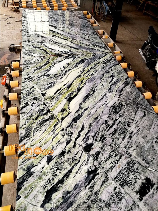 Splendid Land Marble Slabs and Tiles Chinese Green Bookmatch Stone