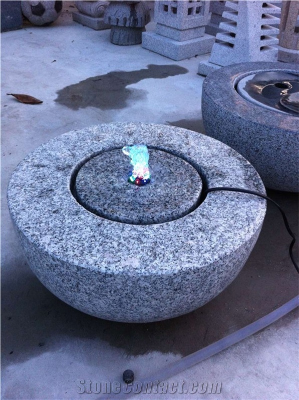 Natural Stone Garden Water Fountain with Led Light