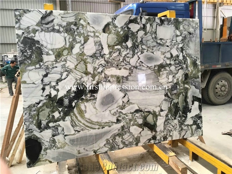 Cheapest White Beauty Marble Slabs/Ice Connect Marble Tiles