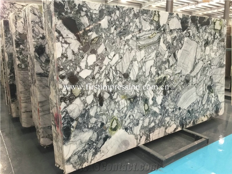 High Quality White Beauty Marble Slabs&Tiles/Ice Connect Marble