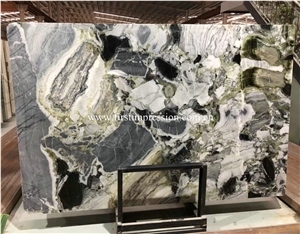 Popular White Beauty Marble Slabs/Ice Connect Marble Tiles