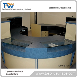 Acrylic Solid Surface Fancy Beauty Salon Reception Counter