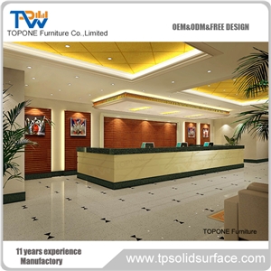 Acrylid Solid Surface Hotel Fancy Reception Counter