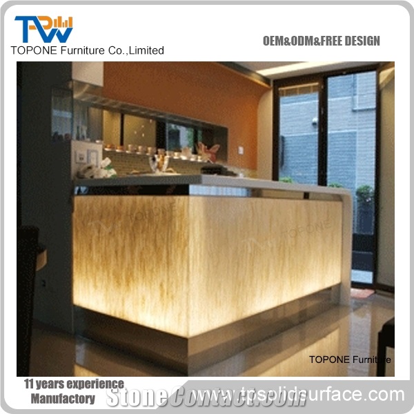 Design Acrylic Solid Surface Eleganrn Reception Desk