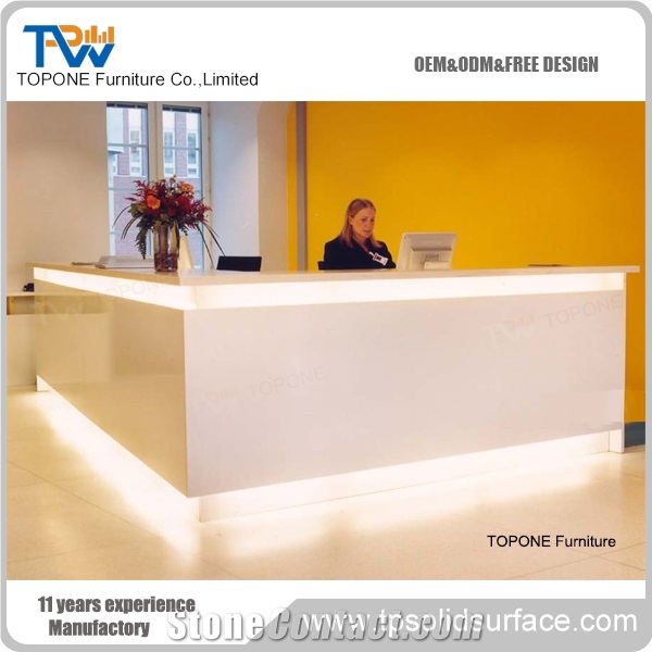 Design Acrylic Solid Surface Eleganrn Reception Desk