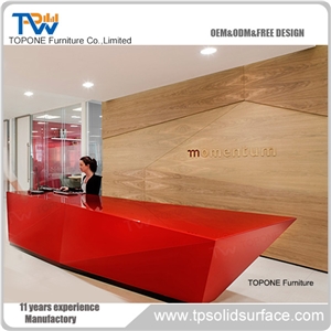 Design Acrylic Solid Surface Reception Counter