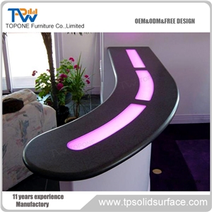 Half Round Simple Artificial Stone Reception Counter for Sale